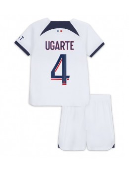 Paris Saint-Germain Manuel Ugarte #4 Auswärts Trikotsatz für Kinder 2023-24 Kurzarm (+ Kurze Hosen)